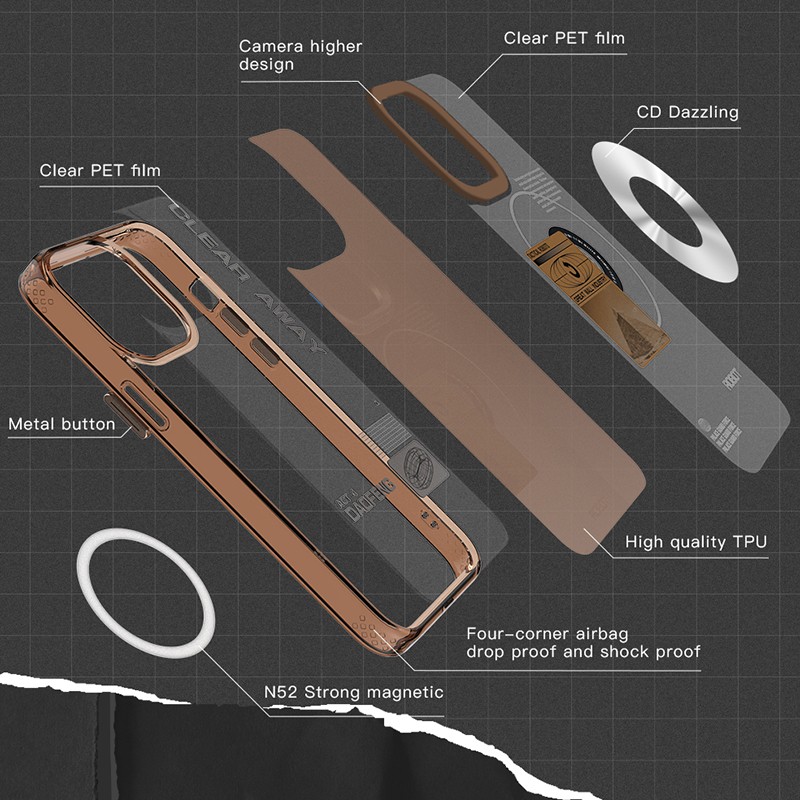 Phone Case Manufacturer - Retro CD Laser Magnetic Ring Shockproof Cover