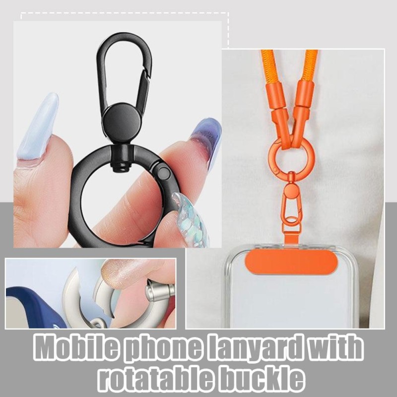 Phone Lanyard Manufacturer - 360 Rotation Metal Buckle Steel Clip