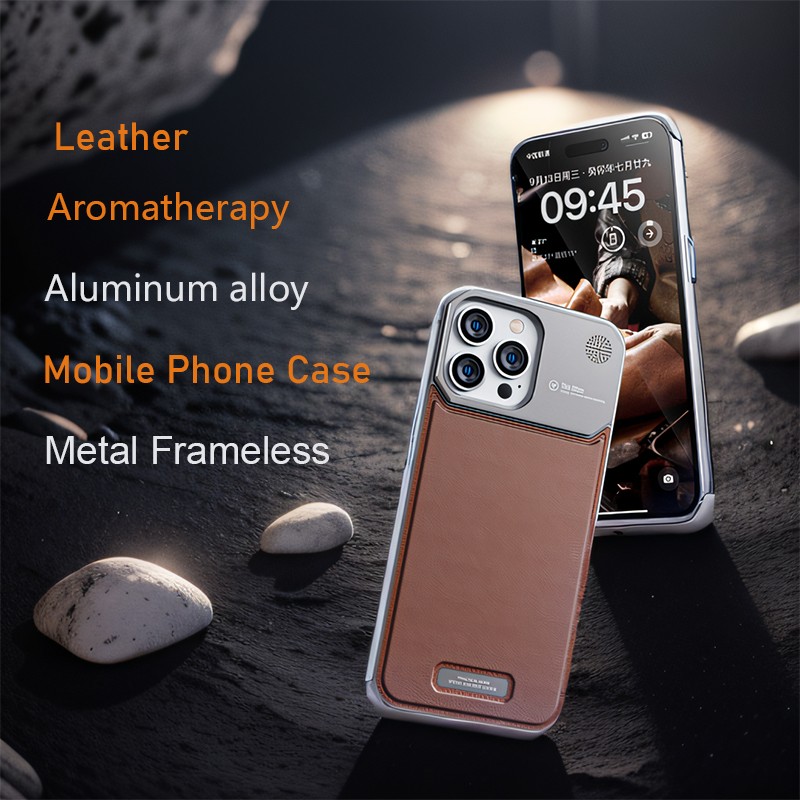 Phone Case Factory - Business Leather Aluminum 2-in-1 Metal Case