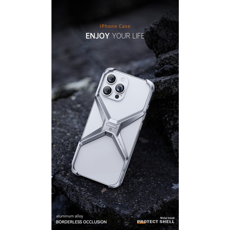 Phone Case Supplier - Aluminum Alloy Rimless X Type Armor Cover