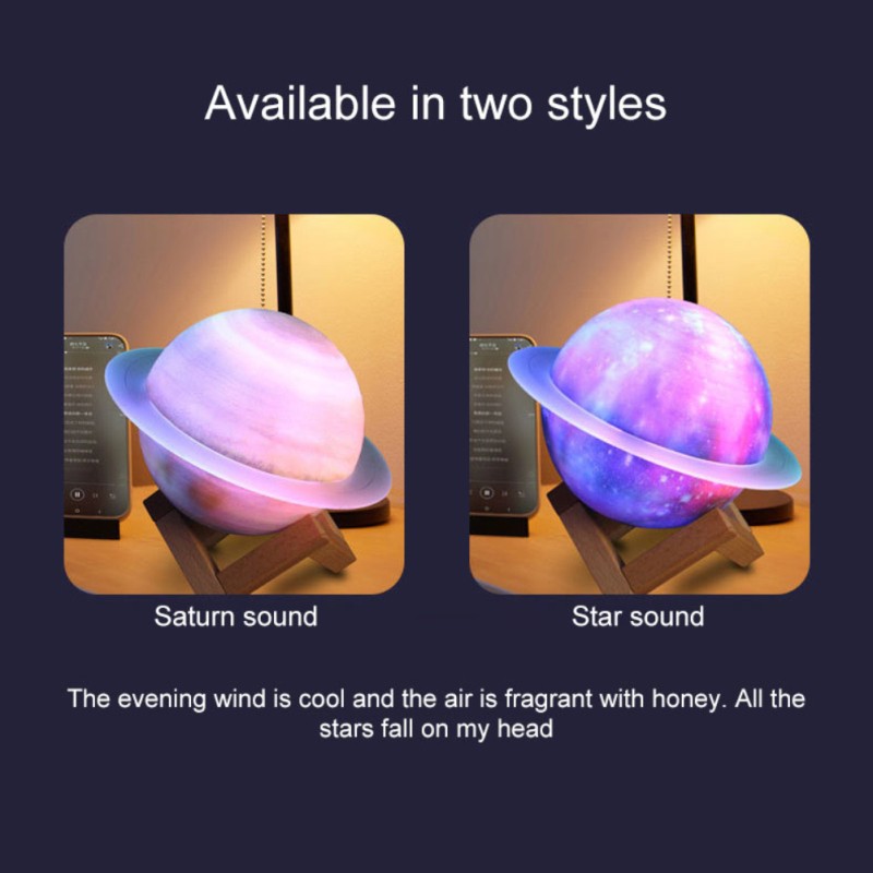 BT Speaker Factory - Starry Sky Saturn Ring Colorful Night Light