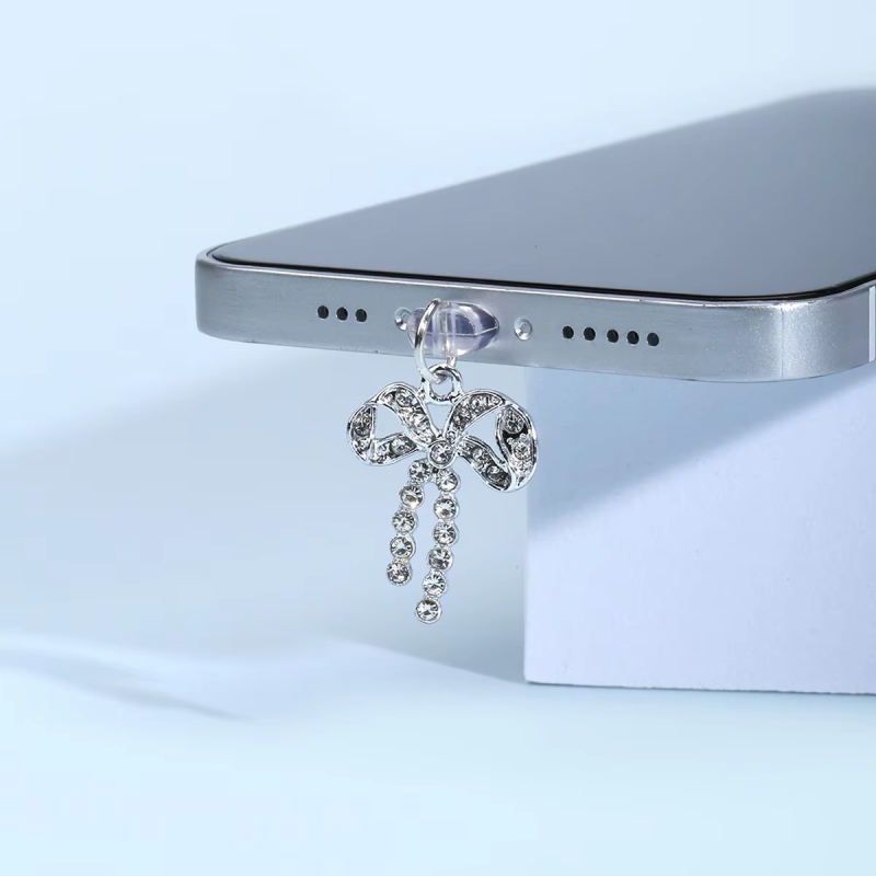 Mobile Phone Dust Plug Supplier - Butterfly Diamond Pearl Accessory
