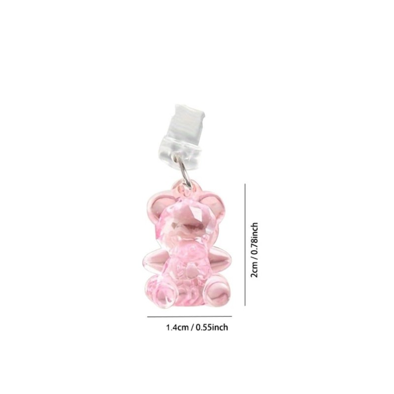 Phone Dust Plug Supplier - Kawaii Acrylic Bear Charge Port Cap