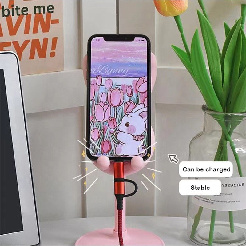Phone Holder Factory - OEM Pink Rabbit Adjustable Desktop Stand