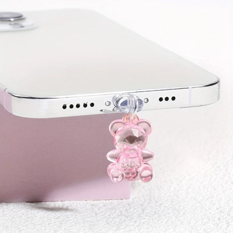 Phone Dust Plug Supplier - Kawaii Acrylic Bear Charge Port Cap