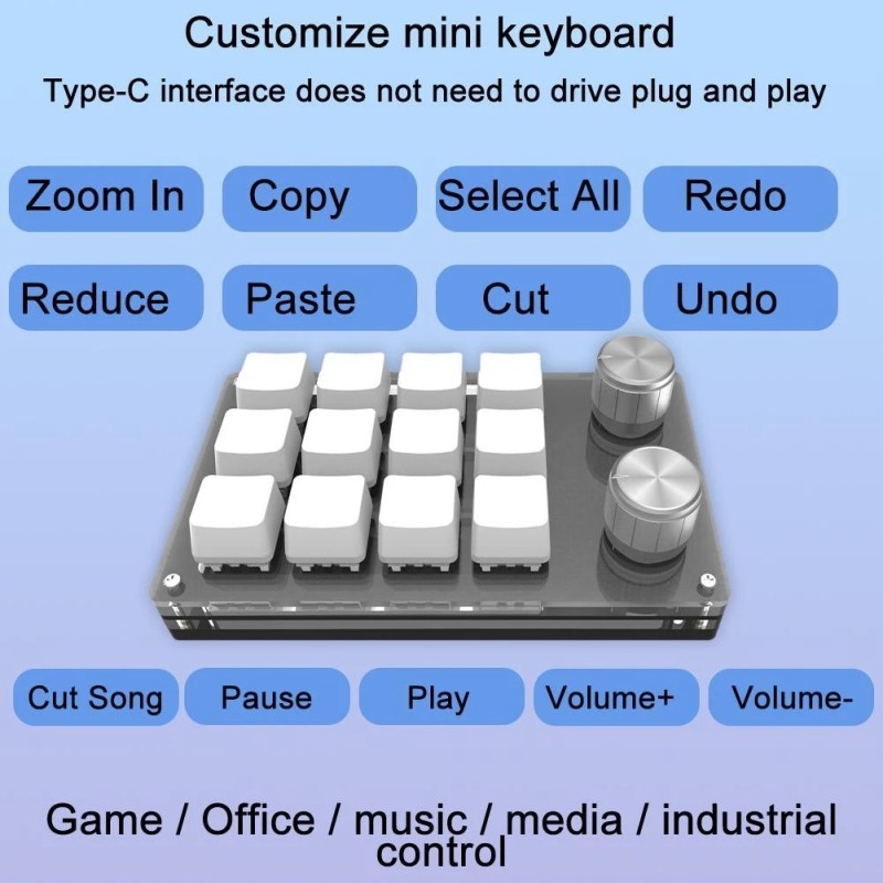 Programming Keyboard Supplier - 3/6/12 Key Copy Paste Mechanical