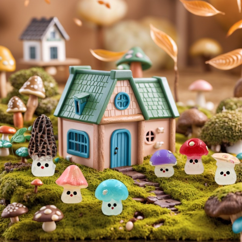 Mushroom Statue Supplier - Glow in Dark Resin Mini Landscape Decor