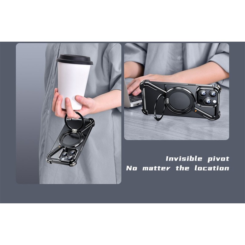 Phone Case Manufacturer - Z Shape Metal Magnetic Rotation Holder