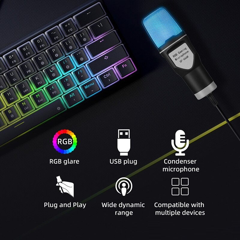 USB Microphone Factory - RGB Condenser Gaming Streaming Podcast Mic