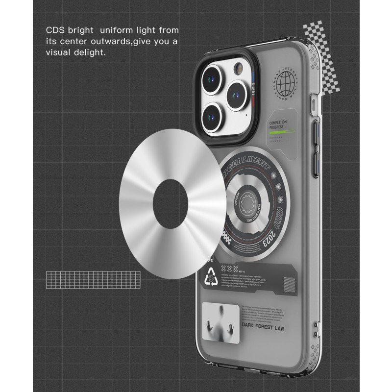 Phone Case Manufacturer - Retro CD Laser Magnetic Ring Shockproof Cover
