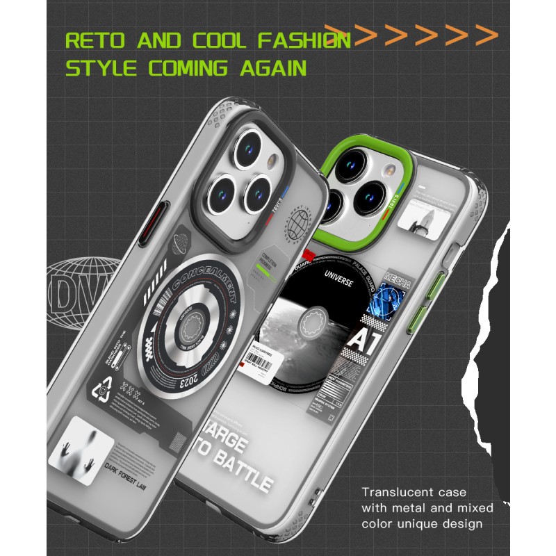 Phone Case Manufacturer - Retro CD Laser Magnetic Ring Shockproof Cover