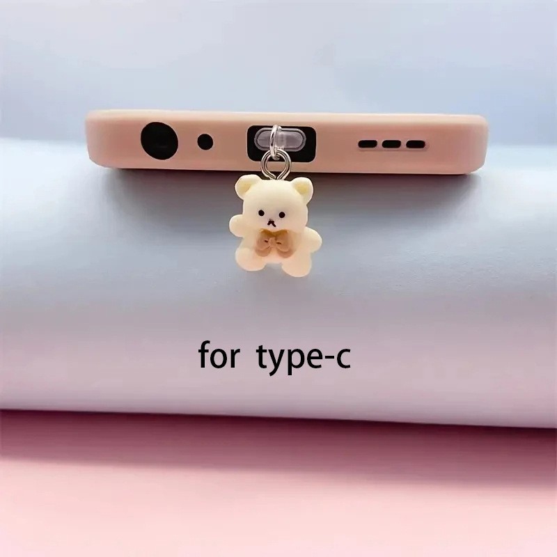 Phone Dust Plug Manufacturer - Cute Bear Type-C Interface Decoration