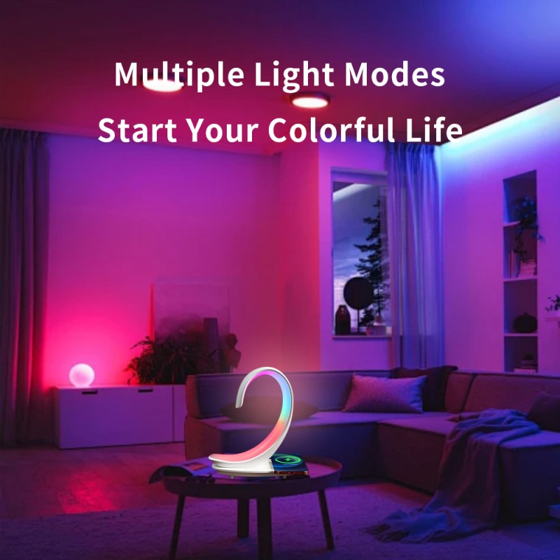 Bedside Lamp Manufacturer - 5 in 1 Swan Rgb Atmosphere Wireless Charger