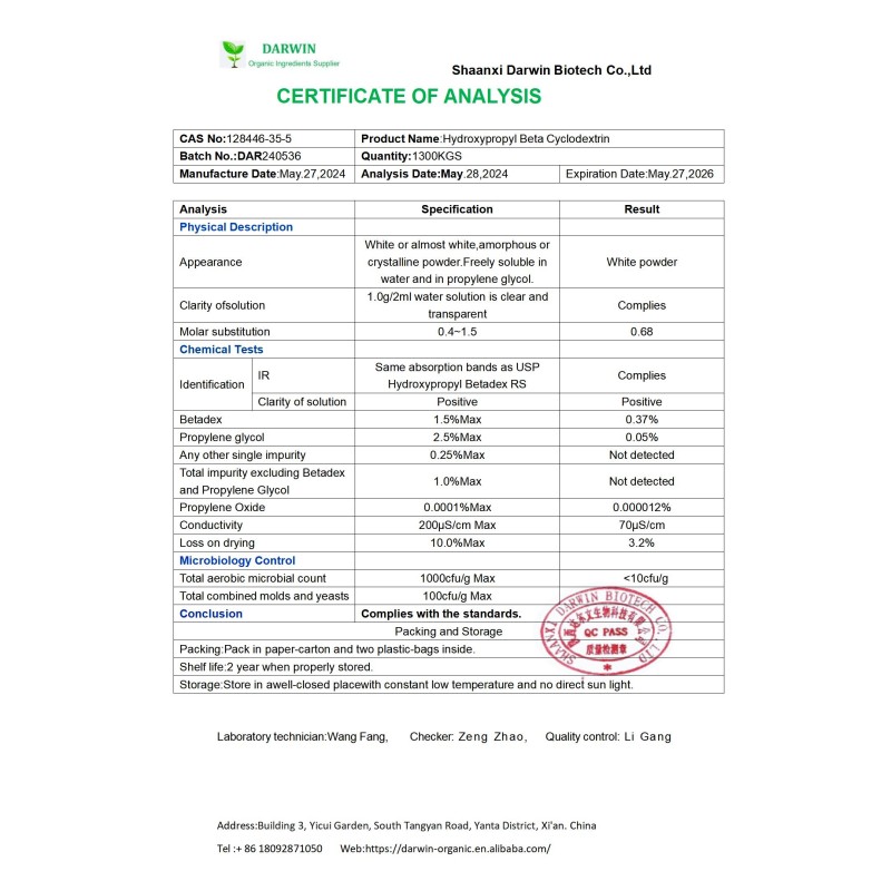 Source Factory HPBCD Hydroxypropyl-Gamma-Cyclodextrin - Hydroxypropyl Gamma Cyclodextrin Powder