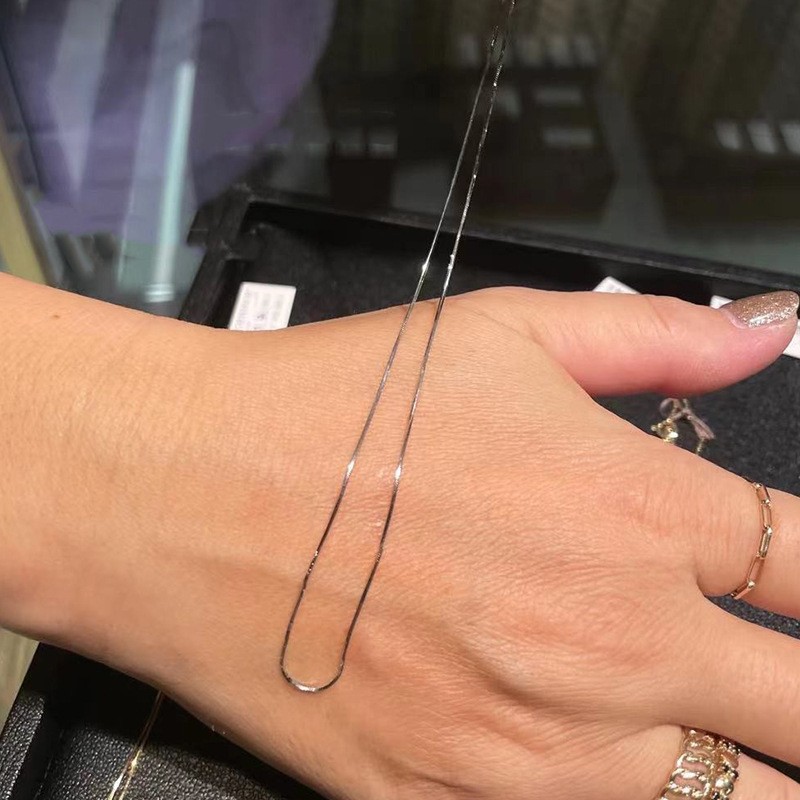 Snake Chain Manufacturer - S925 Silver Sterling Snake Chain Thin Clavicle Sparkling Necklace