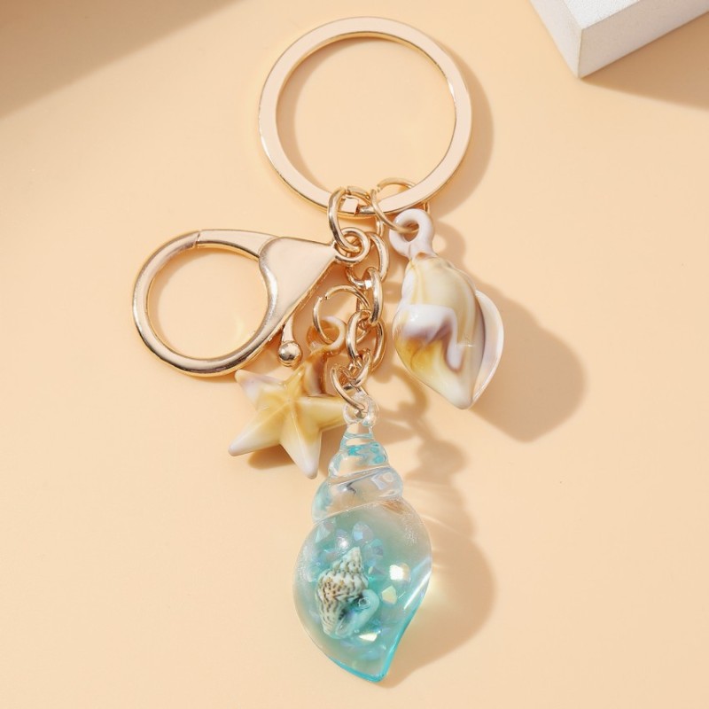 Luminous Keychain Factory - New Hot Selling Seaside Holiday Luminous Conch Key Chain Acrylic