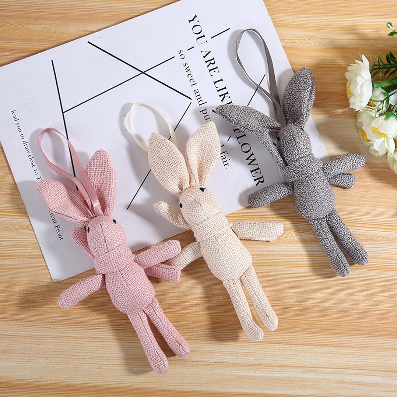 Easter Bunny Factory - Hot Sale Cute Soft Lace Dress Rabbit Stuffed 20cm Portable Easter Bunny