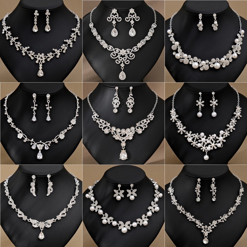 Full Diamond Set Manufacturer - 3pcs/set Luxury Full Diamond Jewelry Three-piece Ball Wedding Set