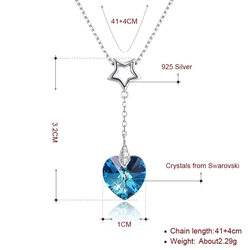 Amethyst Pendant Supplier - Non Tarnish S925 Silver Amethyst Pendant Necklace Star Heart Collar