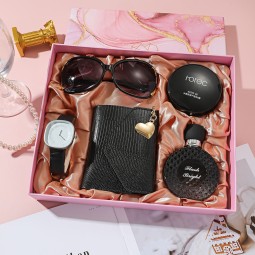 Women Luxury Set Factory - 4pcs/set Women Gift Set Watch With Wallet Sunglasses Perfume Mirror