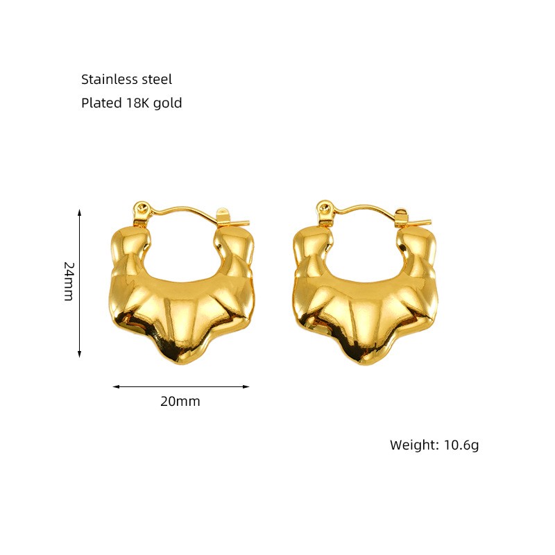 Hoop Earring Factory - 2024 New Design 18k Gold Plated Heart Evil Eye Hoop Earring for Women