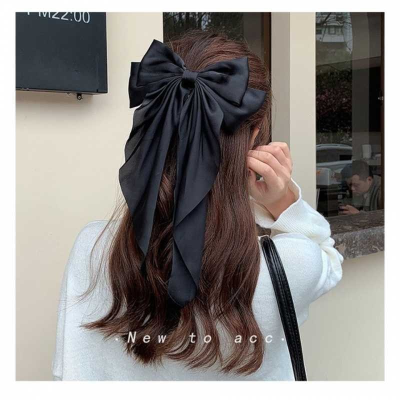 Hair Accessories Supplier - In Stock Big Size Ribbon Bowknot Colorful Satin Hair Bows