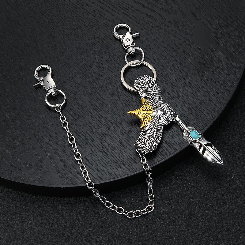 Waist Chain Supplier - Edgy Eagle Retro Jeans Chain for Men Turquoise Waist Accessory