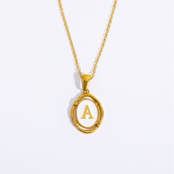Letter Pendant Factory - High Quality Color Preserving 26 Letter Pendant Necklace Waterproof