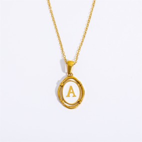 Letter Pendant Factory - High Quality Color Preserving 26 Letter Pendant Necklace Waterproof