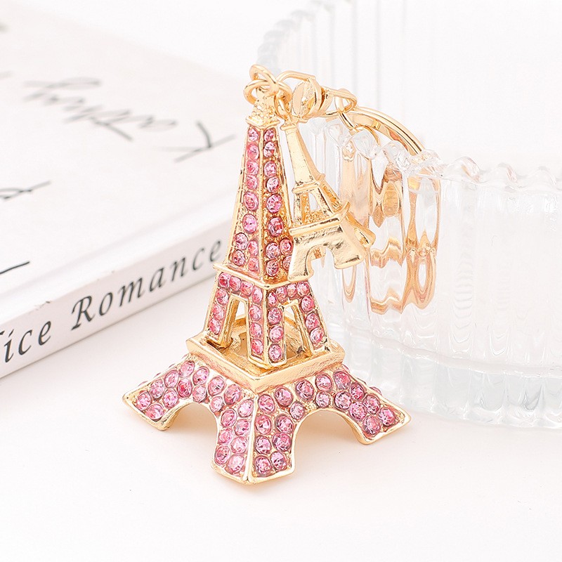 Eiffel Tower Keychain Factory - Korean Version Full Diamond Paris Eiffel Tower Car Key Chain