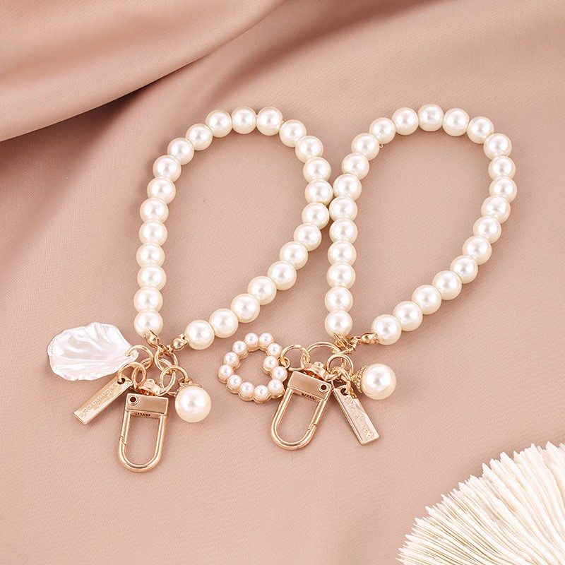 Pearl Bracelet Keychain Manufacturer - Creative Imitation Pearl Love Bracelet Key Chain Gift