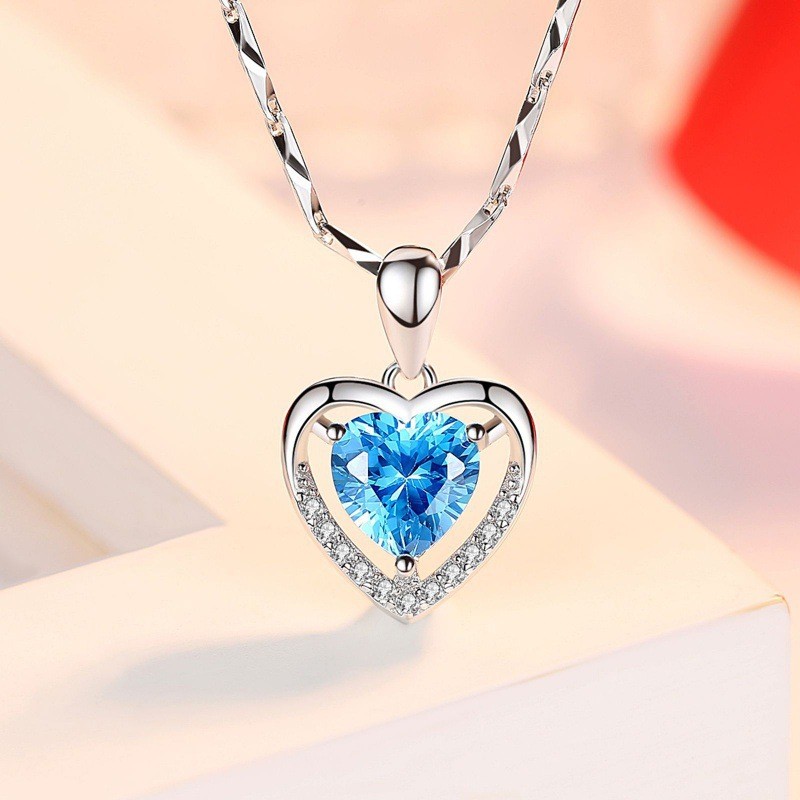 Heart Pendant Manufacturer - Elegant Heart Pendant 925 Silver Zircon Gemstone Wedding Jewelry