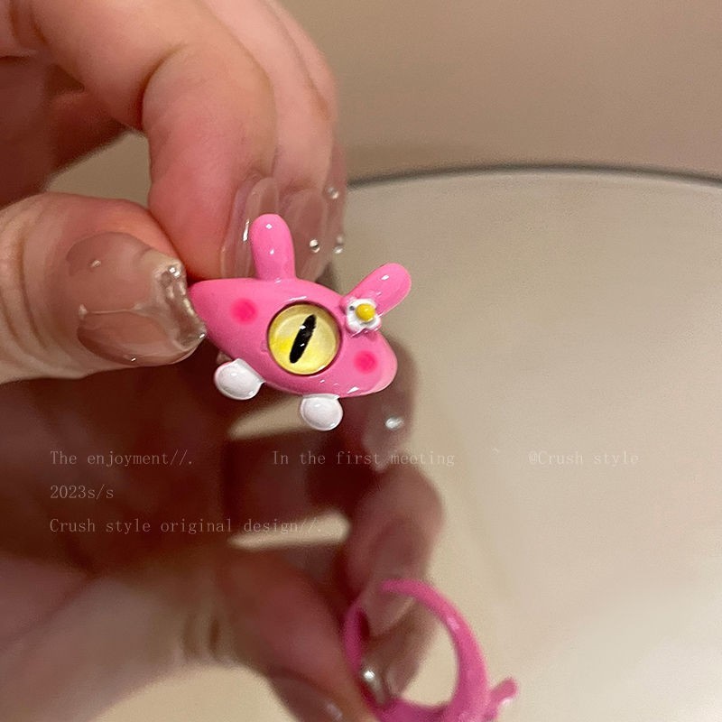 Funny Ring Manufacturer - Cute Funny Cartoon Open Adjustable Ring Girl Fun Personality Ring