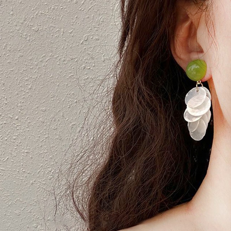 Love Earrings Factory - Little Fresh Acrylic Love Earrings Flower Pearl Studs S925 Silver Needle