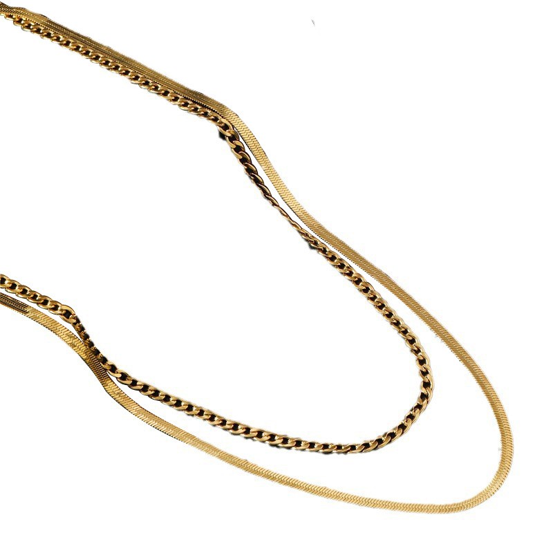 Titanium Necklace Manufacturer - High Quality Waterproof Titanium Steel Necklace Non-fading Three Layers