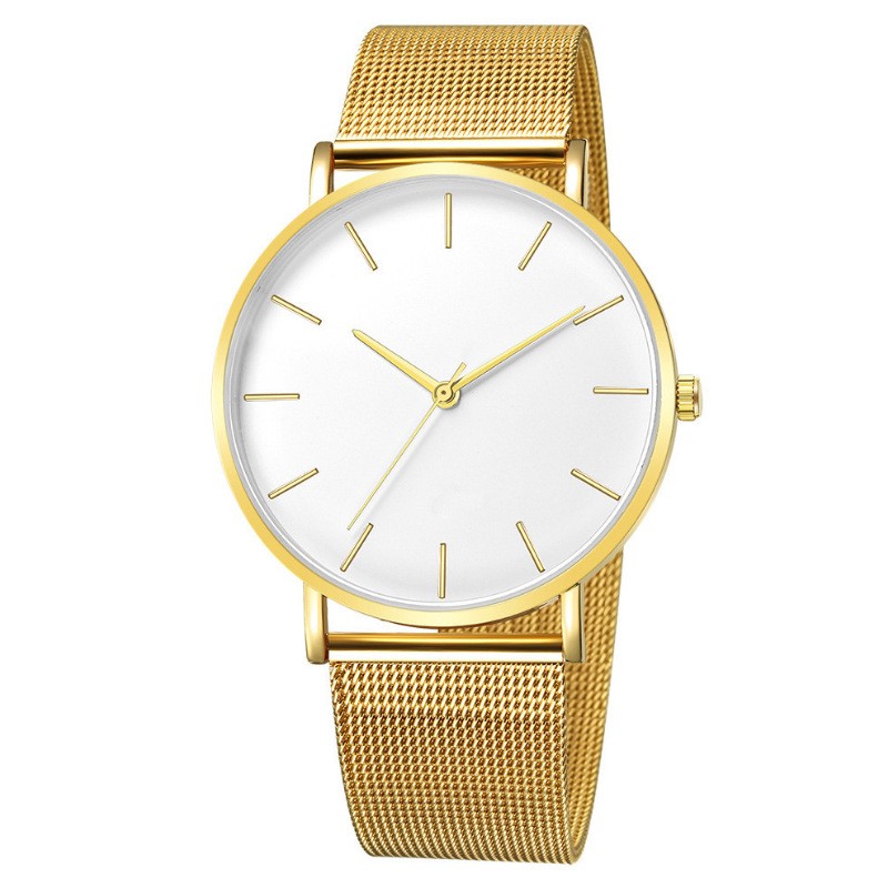 Men's Watch Manufacturer - Simple Fashionable Round Large Dial Mesh Steel Strap Quartz Watch