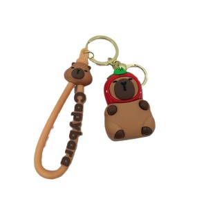PVC Keychain Supplier - Wholesale 3D Cartoon PVC Capibara Key Chain Cute Couple Animation