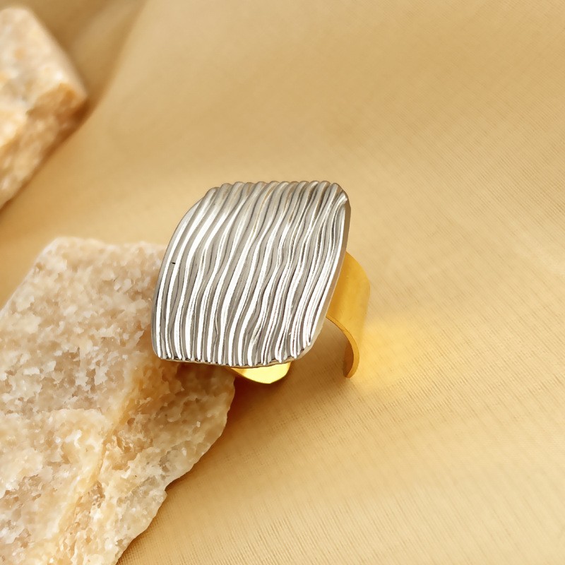 Color Ring Manufacturer - New Stainless Steel Plated 18K Gold Color Ring Waterproof Titanium Steel