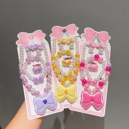 Children's Set Manufacturer - 5pcs/set Children's High Gloss Pearl Necklace Jewelry Princess Set