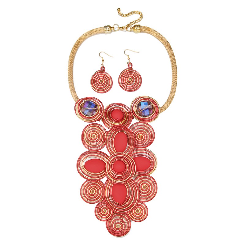 Africa Necklace Set Factory - In Stock Handmade Aluminum Wire Colorful Africa Necklace Set