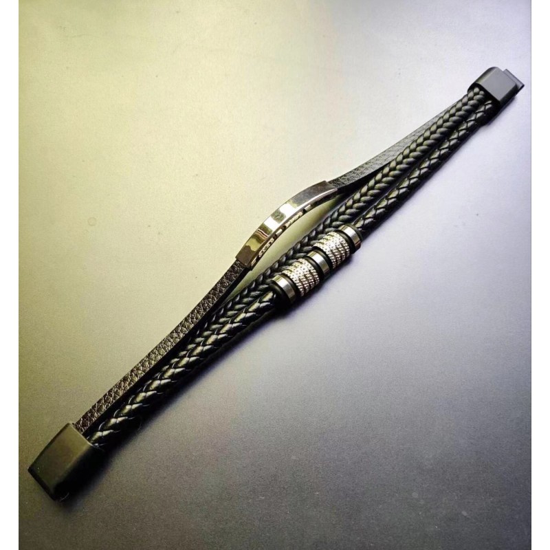 Braided Bracelet Manufacturer - New Creative Braided Leather Personality Fashion Magnetic Bracelet