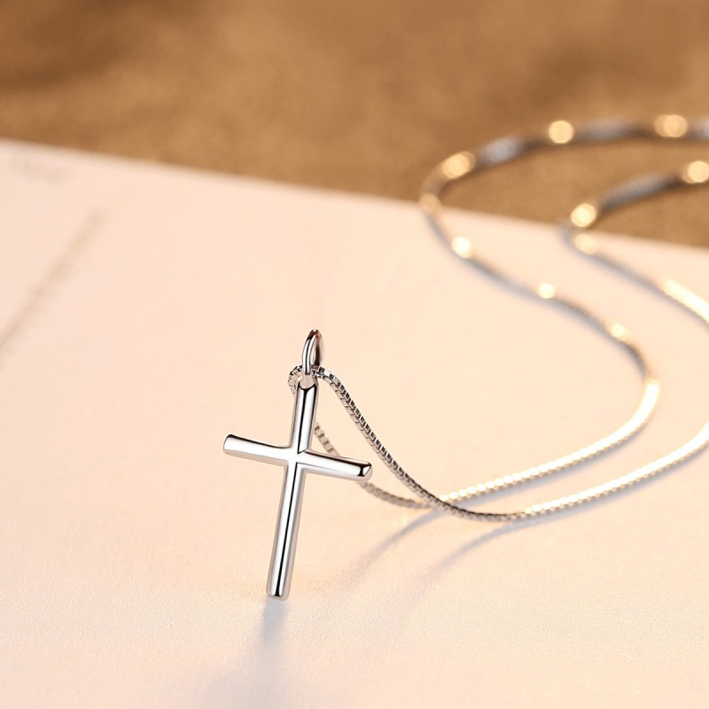 Cross Necklace Supplier - Hot Selling S925 Sterling Silver Cross Necklace for Women Collarbone