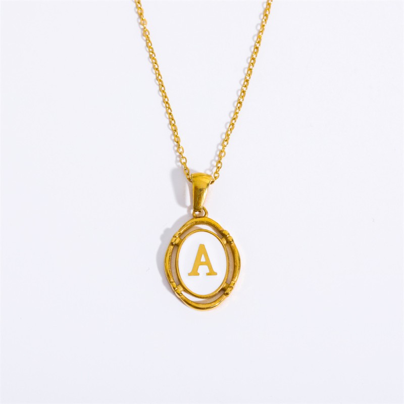 Letter Pendant Factory - High Quality Color Preserving 26 Letter Pendant Necklace Waterproof