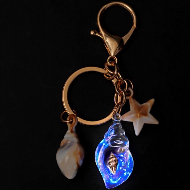 Luminous Keychain Factory - New Hot Selling Seaside Holiday Luminous Conch Key Chain Acrylic