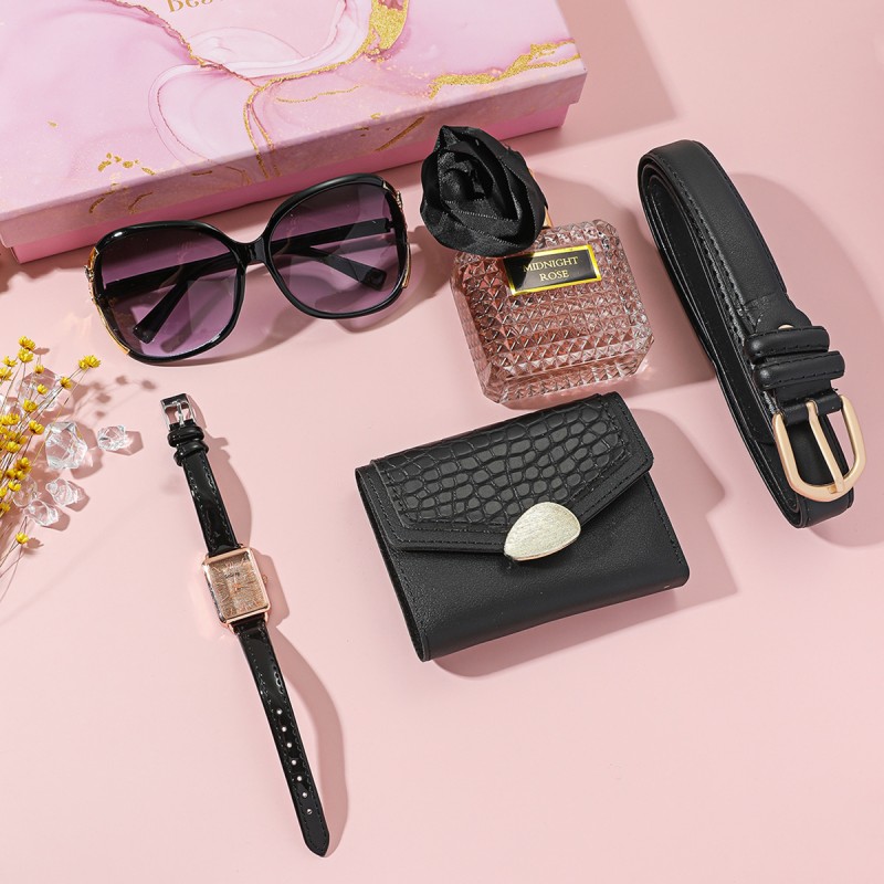 Women Gift Set Supplier - 5pcs/set Watch With Wallet Sunglasses Belt Perfume Set for Women
