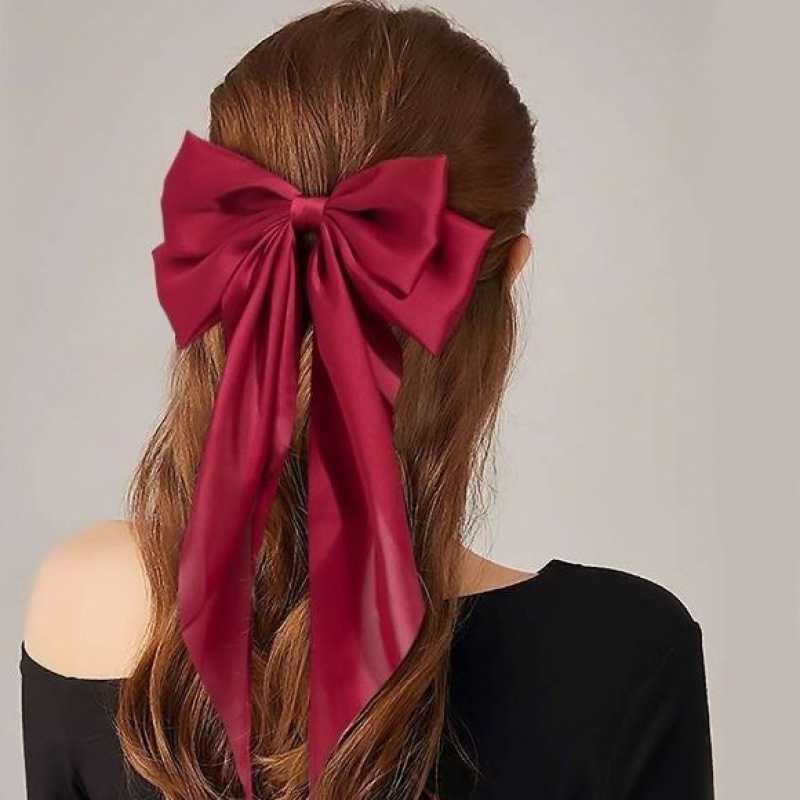 Hair Accessories Supplier - In Stock Big Size Ribbon Bowknot Colorful Satin Hair Bows