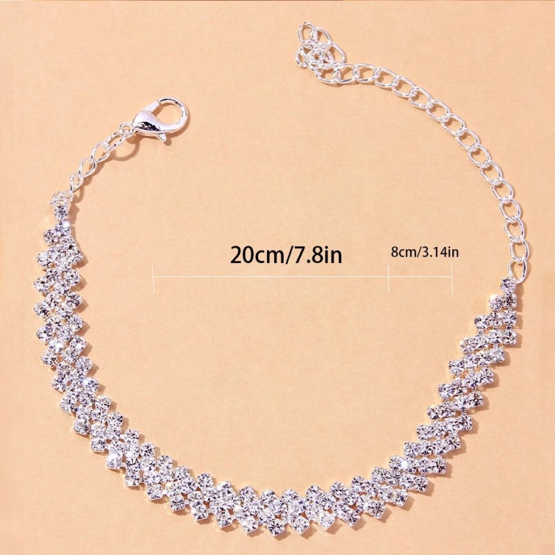 Crystal Anklet Manufacturer - 2025 Luxury Bohemian Crystal Lozenge Alloy Anklet for Women
