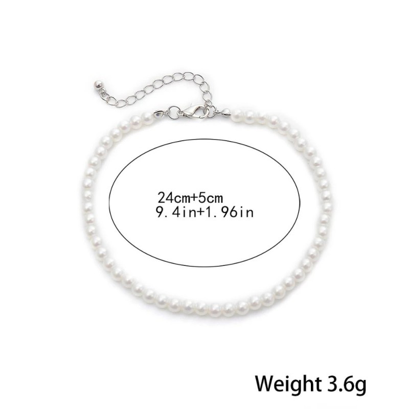 Pearl Anklet Factory - Bohemian Imitation Pearl Anklet Beach Simple Designer Waterproof