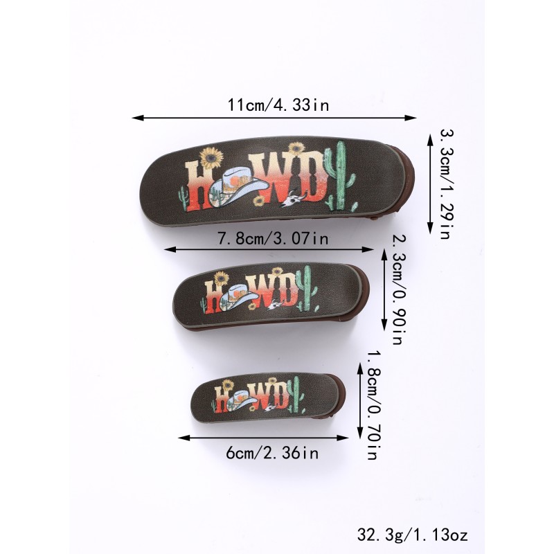 Sunflower Hair Clip Factory - 3pcs/set Vintage Multicolor Sunflower Cow Head Hair Clip