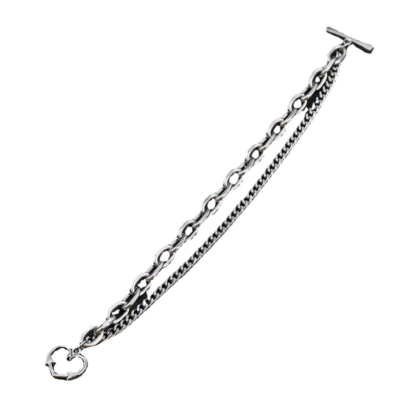 Double Chain Bracelet Supplier - Waterproof Fast Double Chain Titanium Steel Heart Bracelet